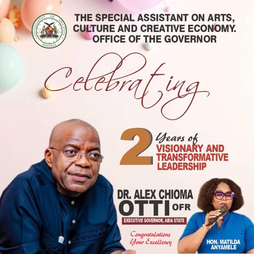 TWO YEARS ANNIVERSARY: Mrs Anyamele Congratulates Gov Otti on his Transformative Leadership