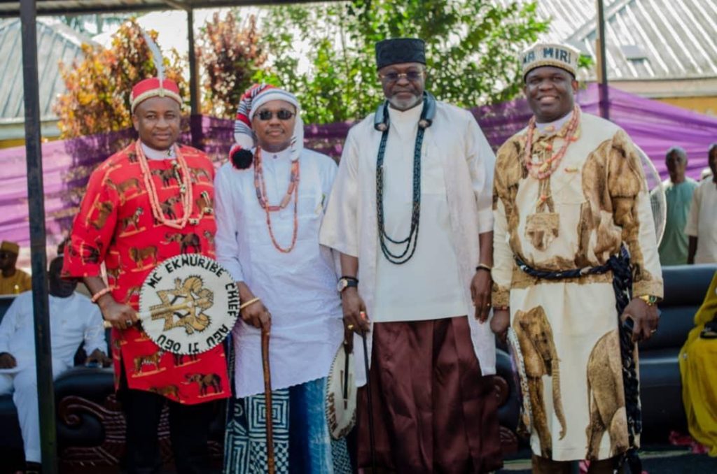 Eze Mmerengwa Confers the Prestigious "Ikoro Ngwa" Title on Hon. Iheonunekwu 

